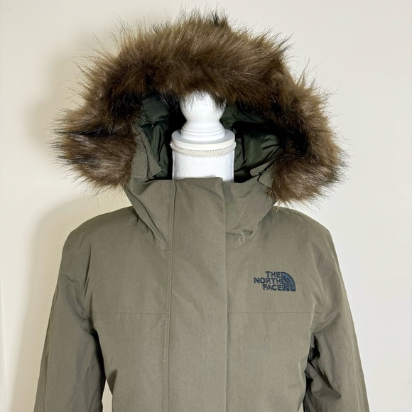 The North Face Women’s Arctic Parka New Taupe Green Down Coat Sz XS S M L XL XXL - Picture 2 of 11